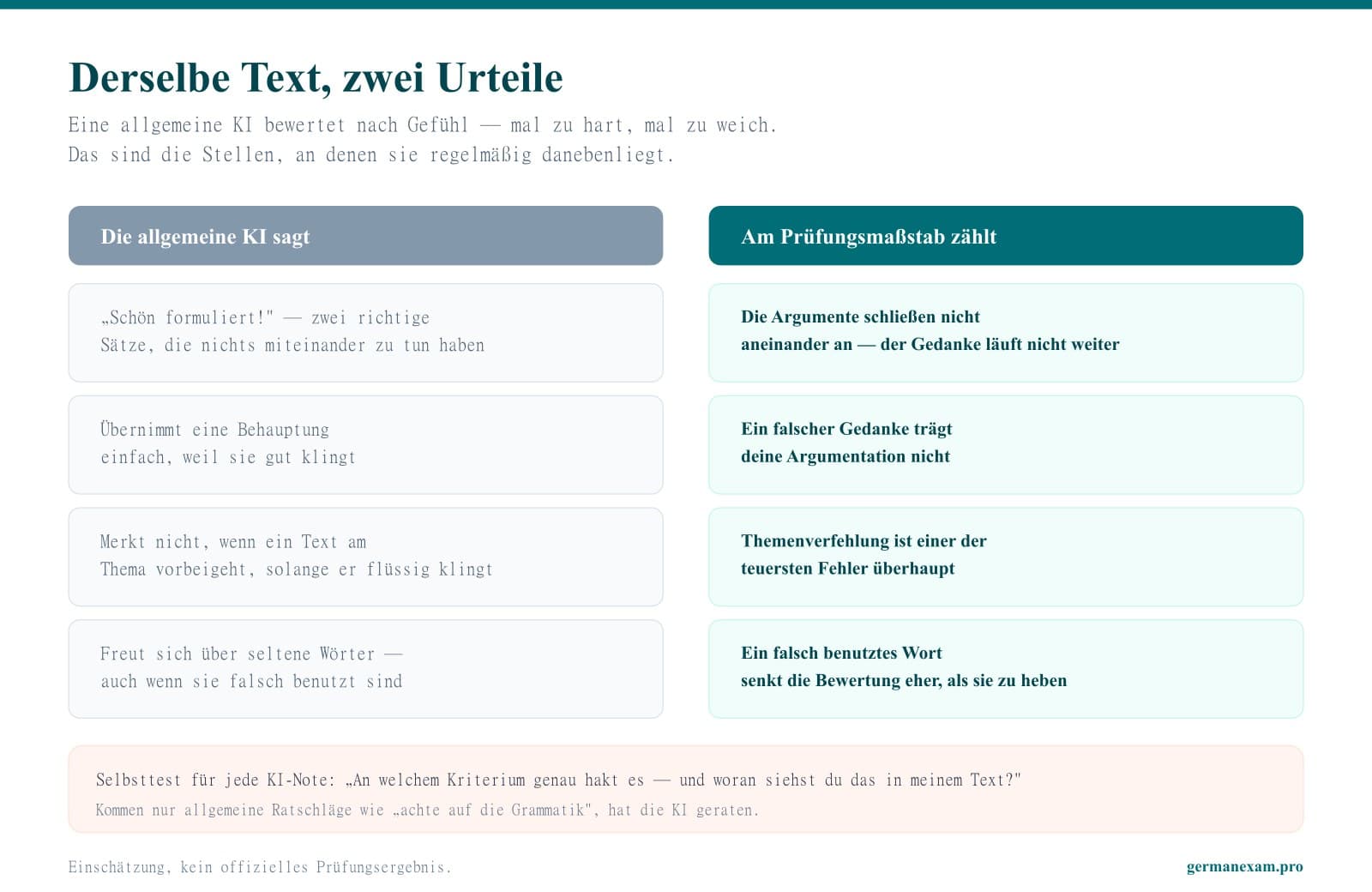 Warum ChatGPT dir bei der Prüfung die falsche Note gibt